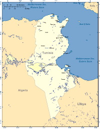 Tunisia Map with Cities and Surrounding Countries