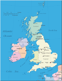 United Kingdom Map with Cities