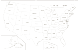 Blank US Map with State Outlines (black and white)