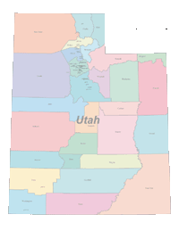 View larger image of Utah Map Cities and Counties