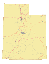 Utah Map with Roads