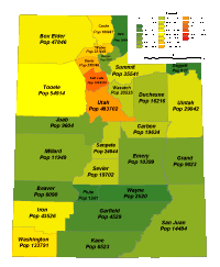 Utah County Populations Map
