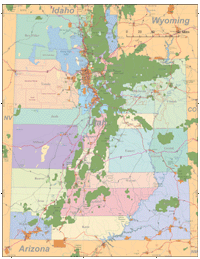 View larger image of Utah Map High Detail
