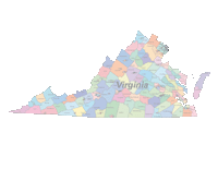 View larger image of Virginia Map Cities and Counties