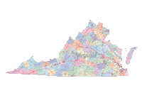 Virginia Map Counties and Roads
