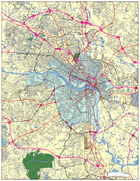 Richmond, VA City Map with Roads & Highways