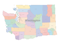 View larger image of Washington Map Cities and Counties