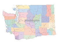 View larger image of Washington Map Counties and Roads