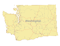 Washington Map with Roads
