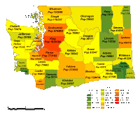 Washington County Populations Map