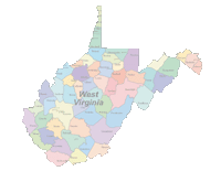 West Virginia Map Cities and Counties
