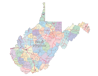 West Virginia Map Cities, Counties and Roads