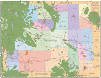 Wyoming Map High Detail