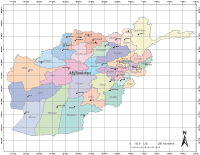 Afghanistan Map with Administrative Borders & Major Cities