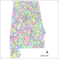 View larger image of Alabama Map with Counties & Zip Codes