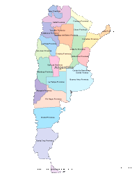 Argentina Map with Administrative Borders