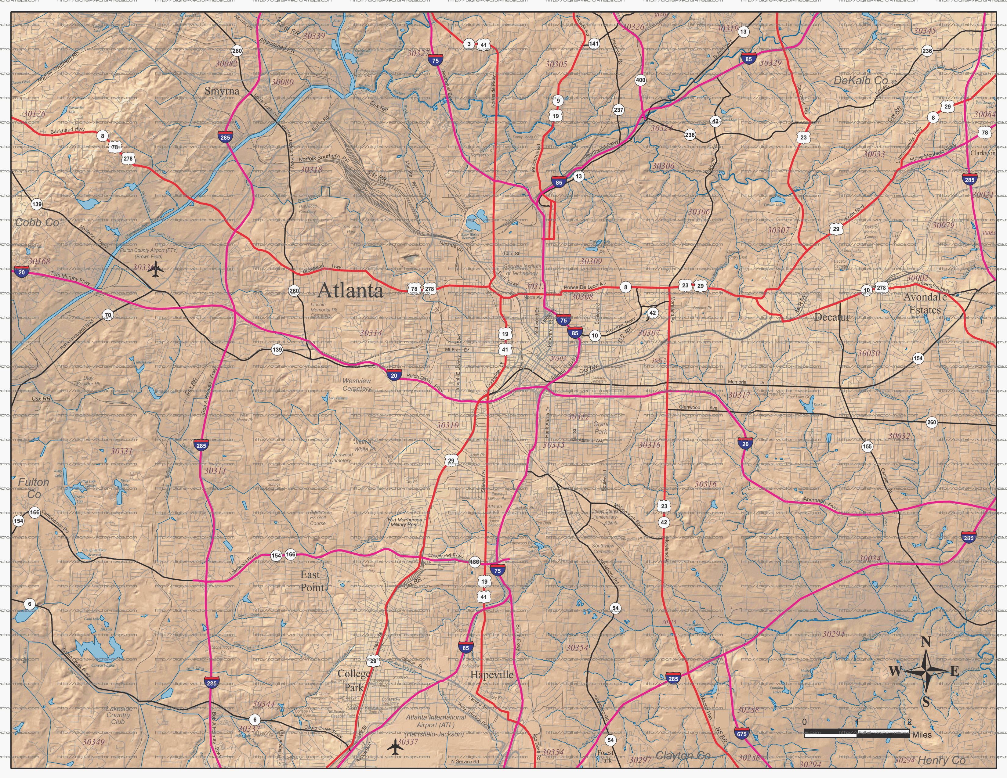 Atlanta Zip Code Map Printable