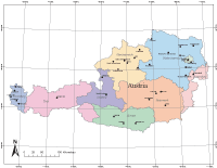Austria Map with Administrative Borders & Major Cities
