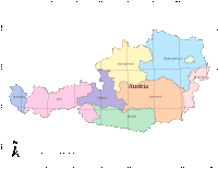 Austria Map with Administrative Borders