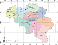 Belgium Map with Administrative Borders & Major Cities