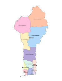 Benin Map with Administrative Borders