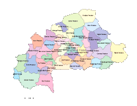 Burkina Faso Map with Administrative Borders