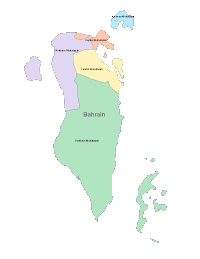 Bahrain Map with Administrative Borders
