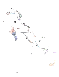 Bahamas Map with Administrative Borders