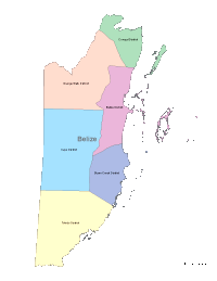 Belize Map with Administrative Borders