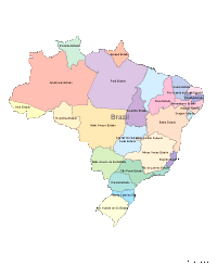 Brazil Map with Administrative Borders