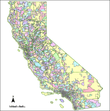 California Map with Counties & Zip Codes