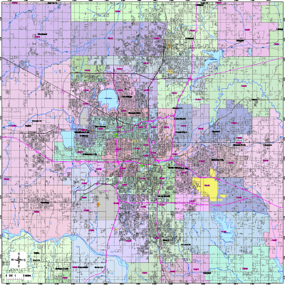 Central Oklahoma City, OK Map with Roads, Highways & Zip Codes