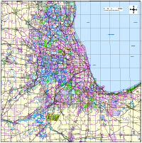 Editable Chicago, IL Metro Area Map with Zip Codes - Illustrator / PDF | Digital Vector Maps