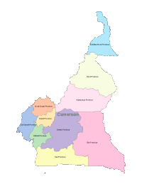 Cameroon Map with Administrative Borders