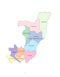 Congo (Brazzaville) Map with Administrative Borders