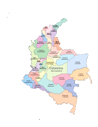 Colombia Map with Administrative Borders