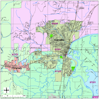 View larger image of Corvallis Map with Roads, Highways & Zip Codes