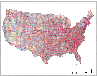 USA Map with Counties, Interstate Highways, Capitals