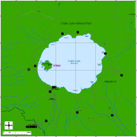 Crater Lake Map with Roads, Highways & Zip Codes
