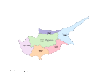 Cyprus Map with Administrative Borders