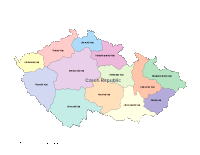 Czech Republic Map with Administrative Borders