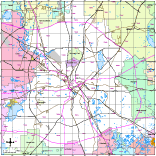 Dallas, TX City Map with Roads, Highways & Zip Codes