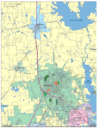 View larger image of Denton, TX City Map