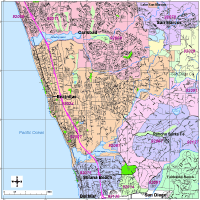 View larger image of Encinitas Map with Roads, Highways & Zip Codes