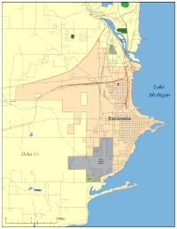 Escanaba, MI City Map