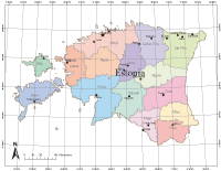 Estonia Map with Administrative Borders & Major Cities