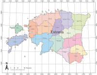 Estonia Map with Administrative Borders