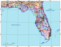 Florida Map with Cities, Roads & Urban Areas