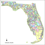 View larger image of Florida Map with Counties & Zip Codes