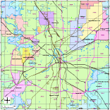 Fort Worth, TX City Map with Roads, Highways & Zip Codes